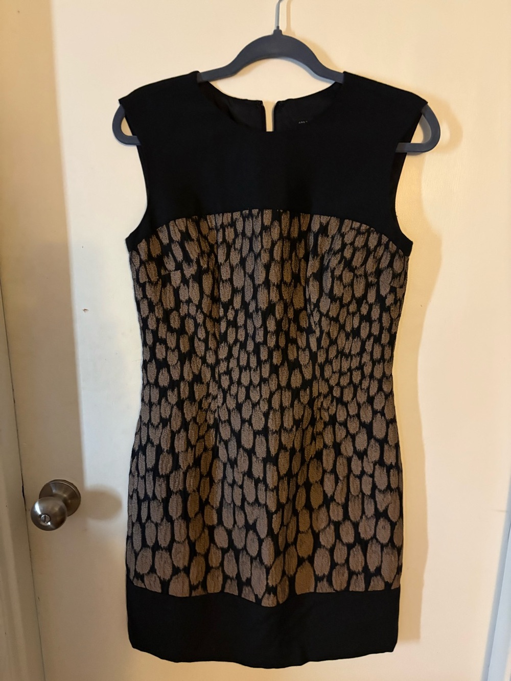 Ann Taylor Black Dress with Gold Accents